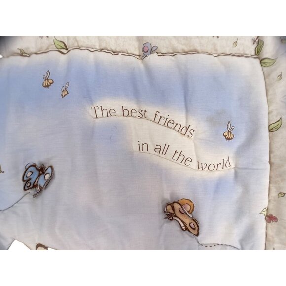 Classic Pooh Tigger Piglet Baby Crib Quilt Blanket Best Friends Ruffle Edge 44" - Picture 8 of 8